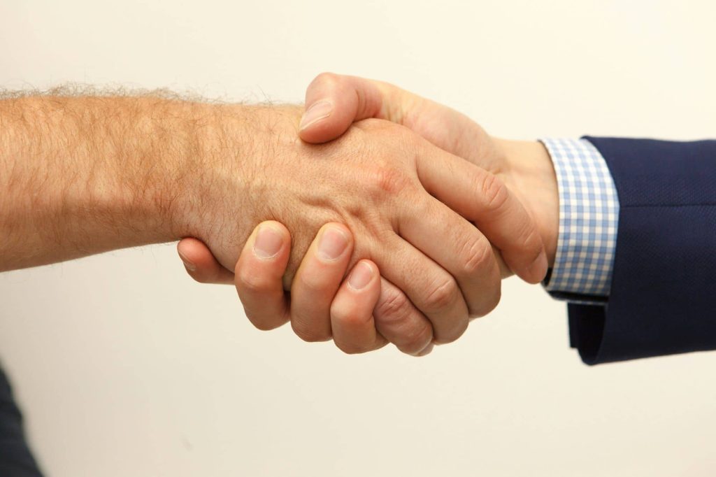 Shaking hands